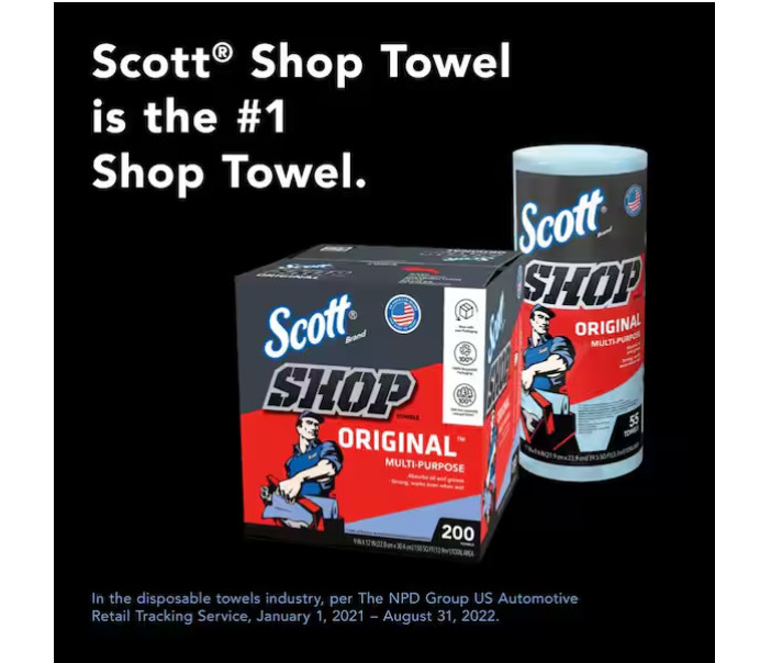 Blue 1-Ply 9X11 Shop Towel Cleaning Wipes (3-Pack Bundle of 10)