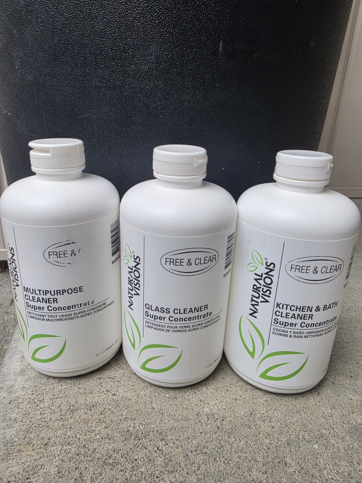 (3) Natural Visions Concentrate Kitchen & Bath, Glass Cleaner 1 Liter 33.8 fl