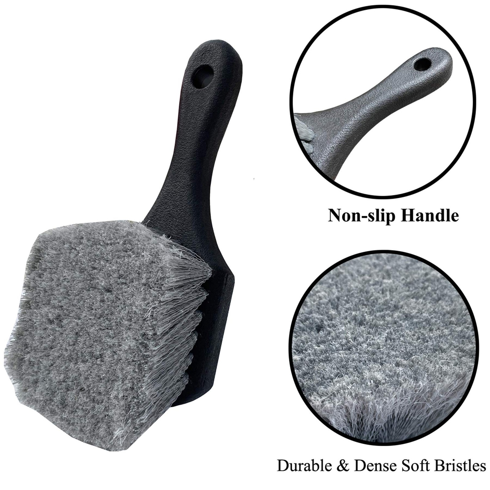 Soft Bristle Car Wash Brush,Utility Scrub Brush Plastic Handl for Easy Scrubbing