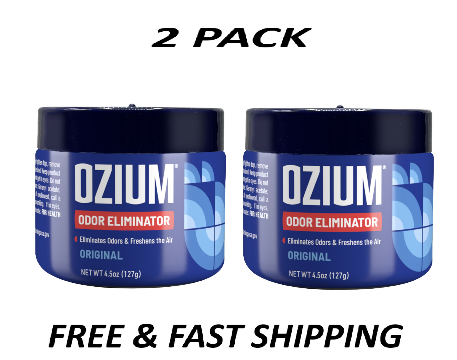 (2 Pack) OZIUM Odor Eliminator Gel Can Original Scent 4.5 oz Air Freshener