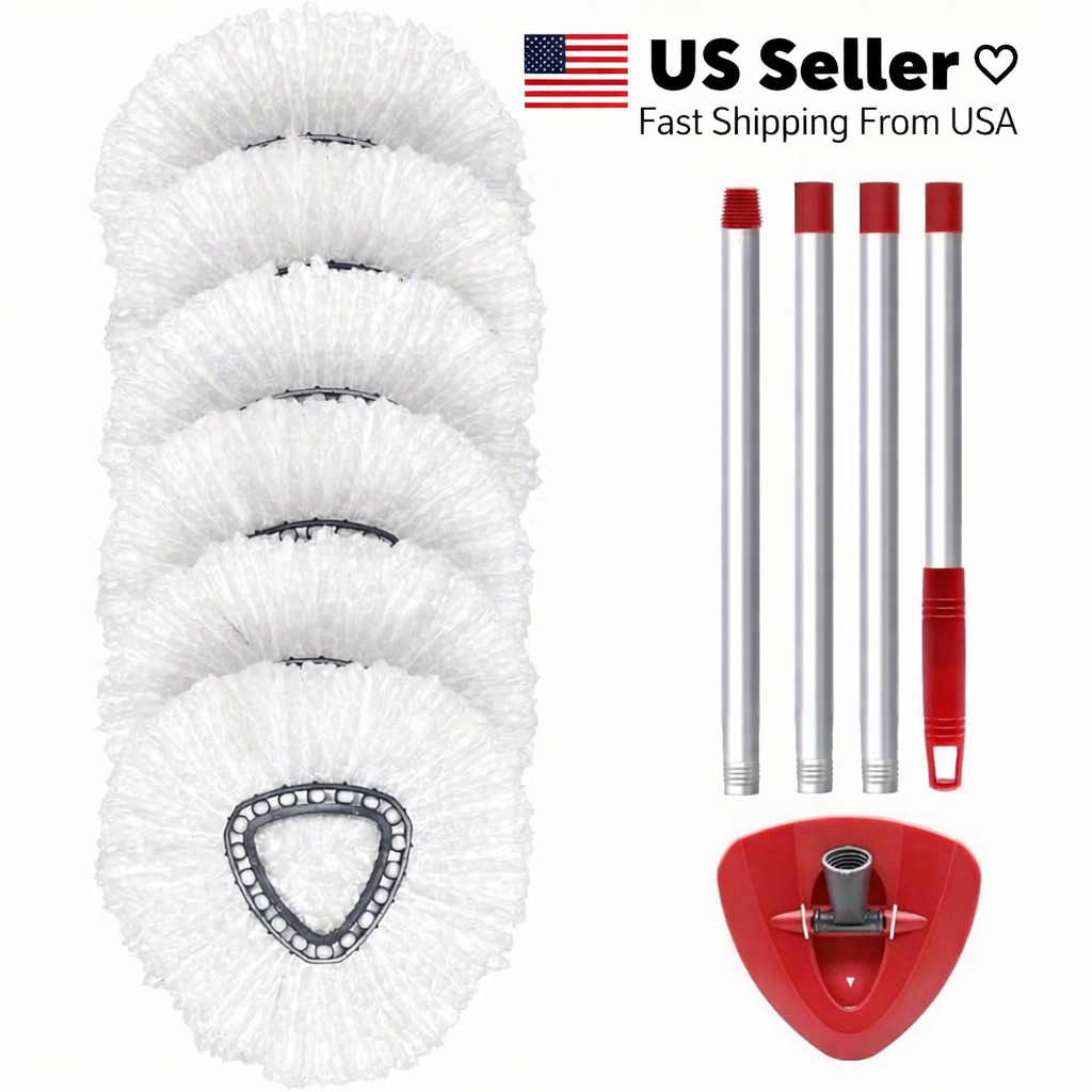 6 Pack Microfiber Spin Mop Heads Refill Kit for O-Cedar EasyWring Base Handle