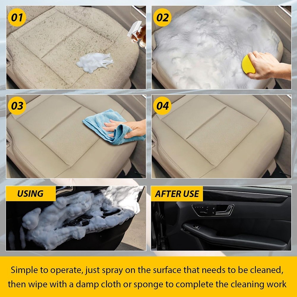 2X 4-in-1 Multi-Enzyme Foam Cleaner, All-Purpose Spray 10oz with Sponge & Towel