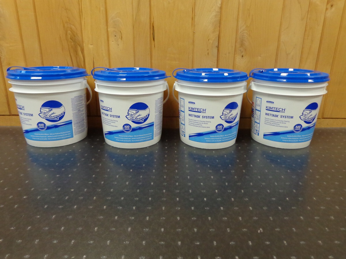 Kimberly-Clark 51677 Wettask Wiper Bucket White Blue 4/Carton