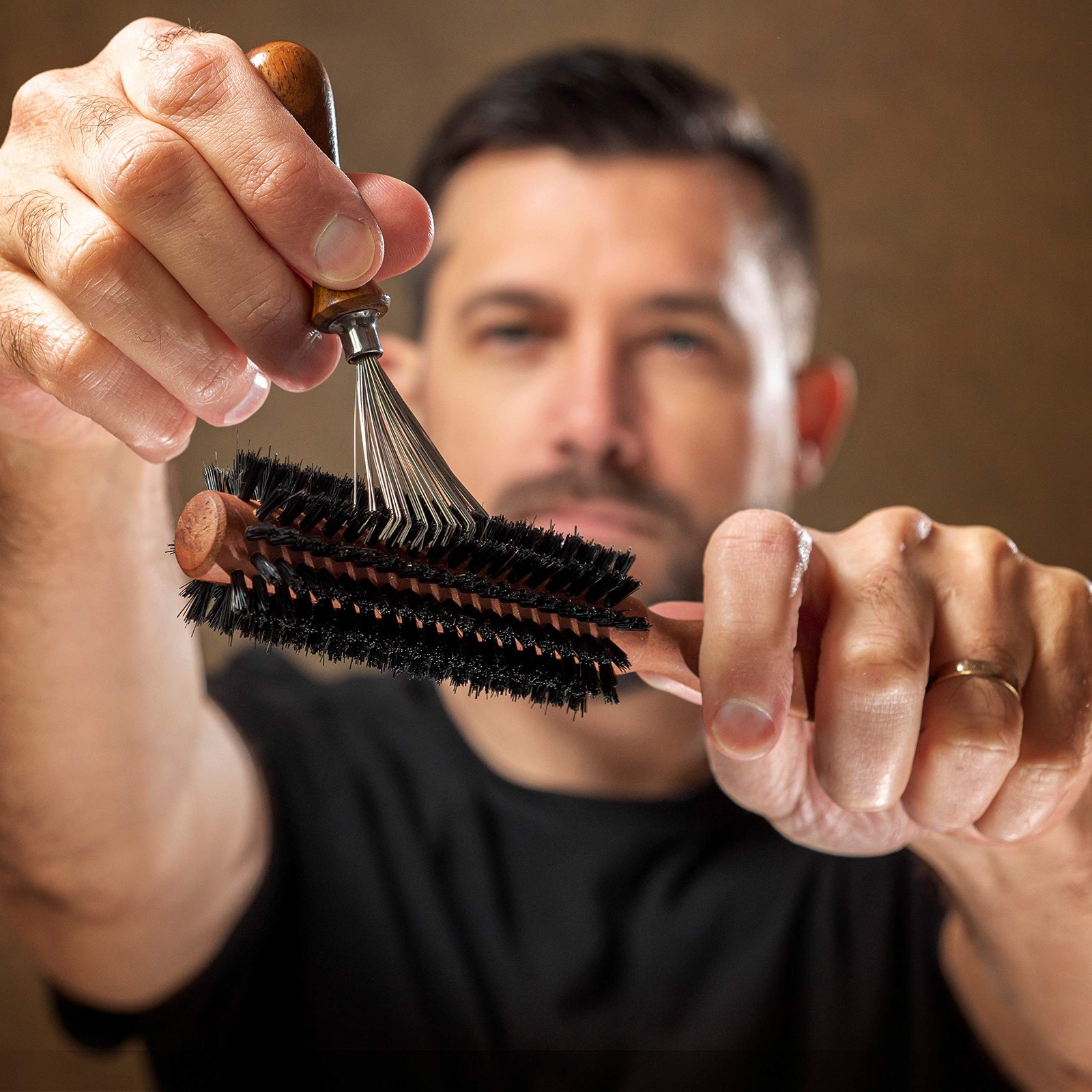 ZilberHaar Brush Cleaner – Beard and Hair 1 Count (Pack of 1), Rosewood