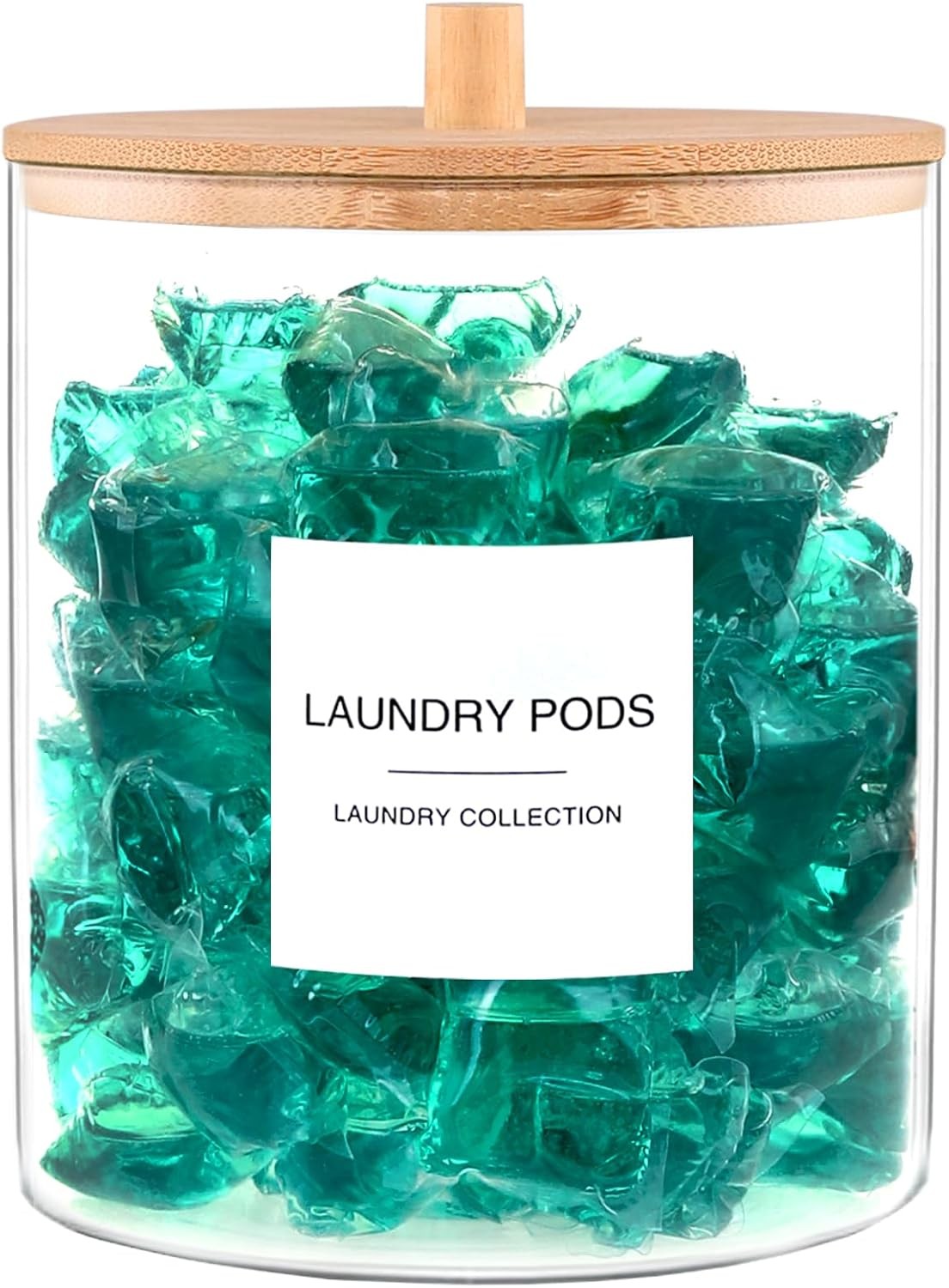 Glass Jars for Laundry Room Organization, Laundry Pods Container with 27 Labels,