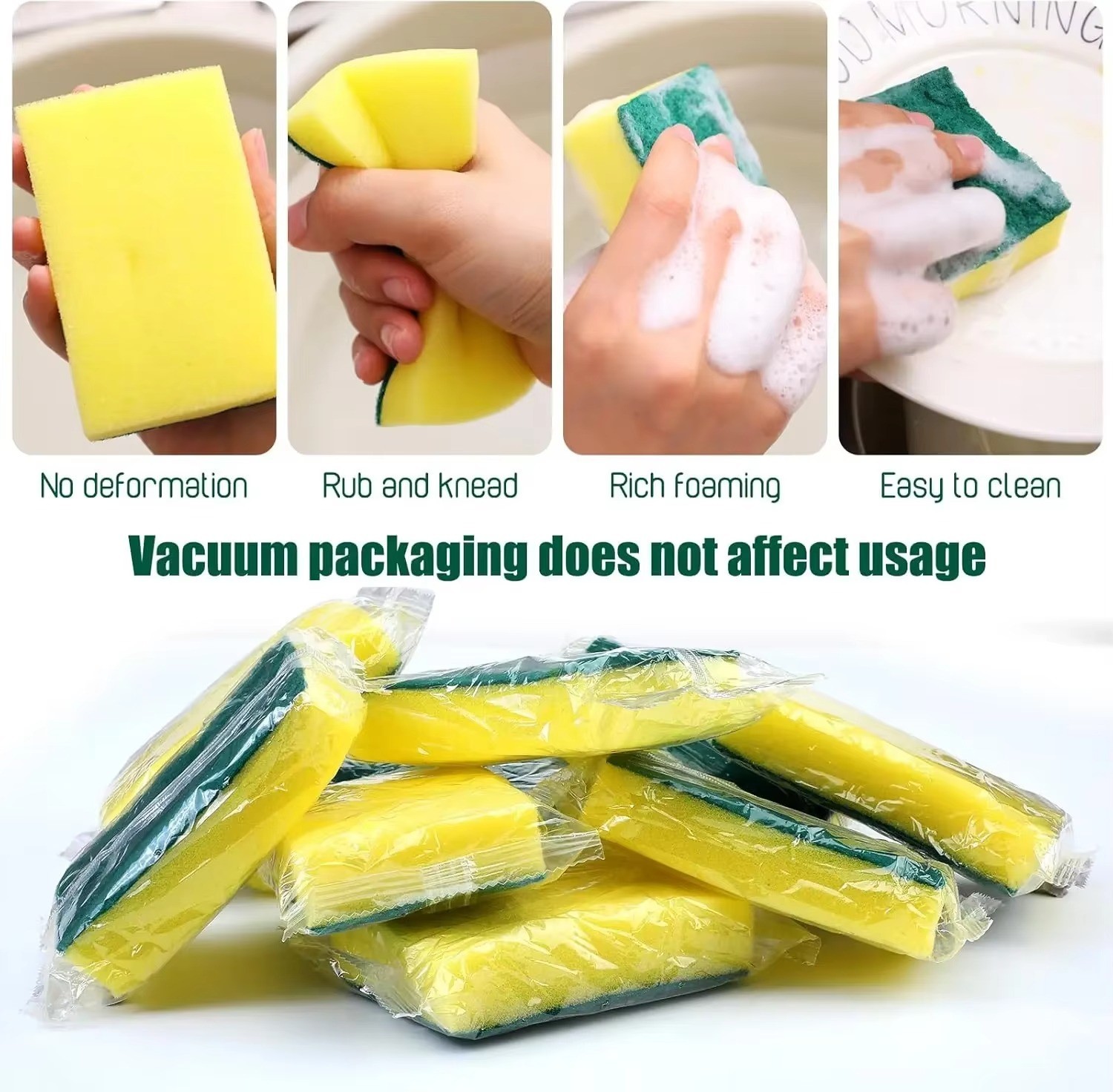 15/30 Pack Kitchen Cleaning Sponges Scourers Washing Up Non-Scratch for Dish Pad