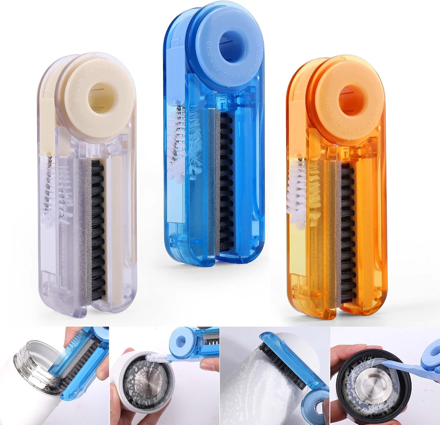 4 in 1 Multifunctional Cleaning Brush,3 Pack Water Bottle Cleaner Brush,Bottle