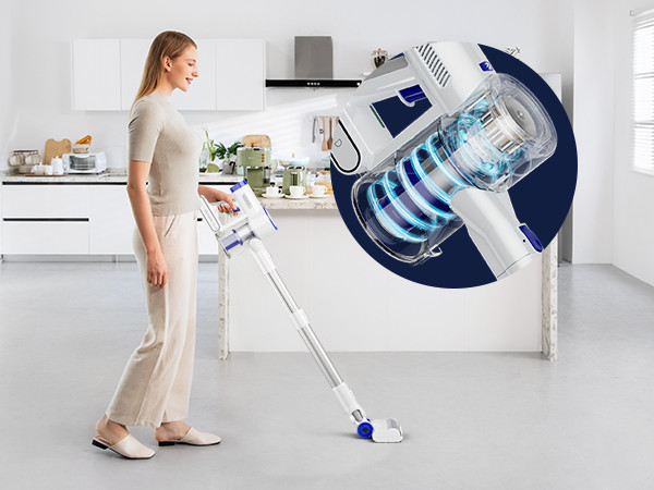Cordless Vacuum Cleaner 50KPA Lightweight Stick Pet Hair Hardwood Floor Carpet