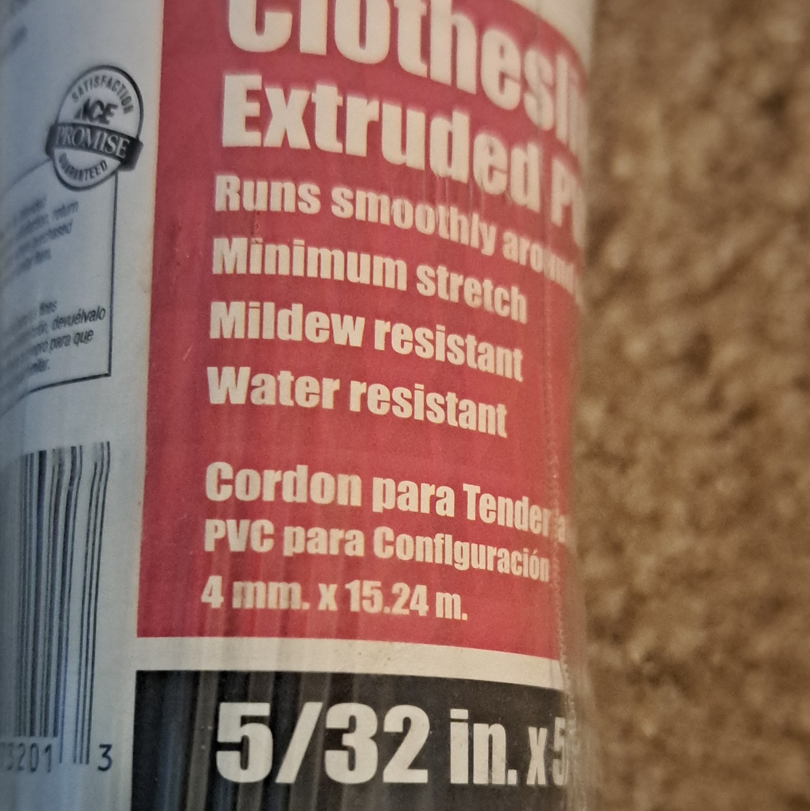 ACE PVC Clothesline 5/32 in x 50 ft White 16 lb Heavy Duty Water/Mildew Res