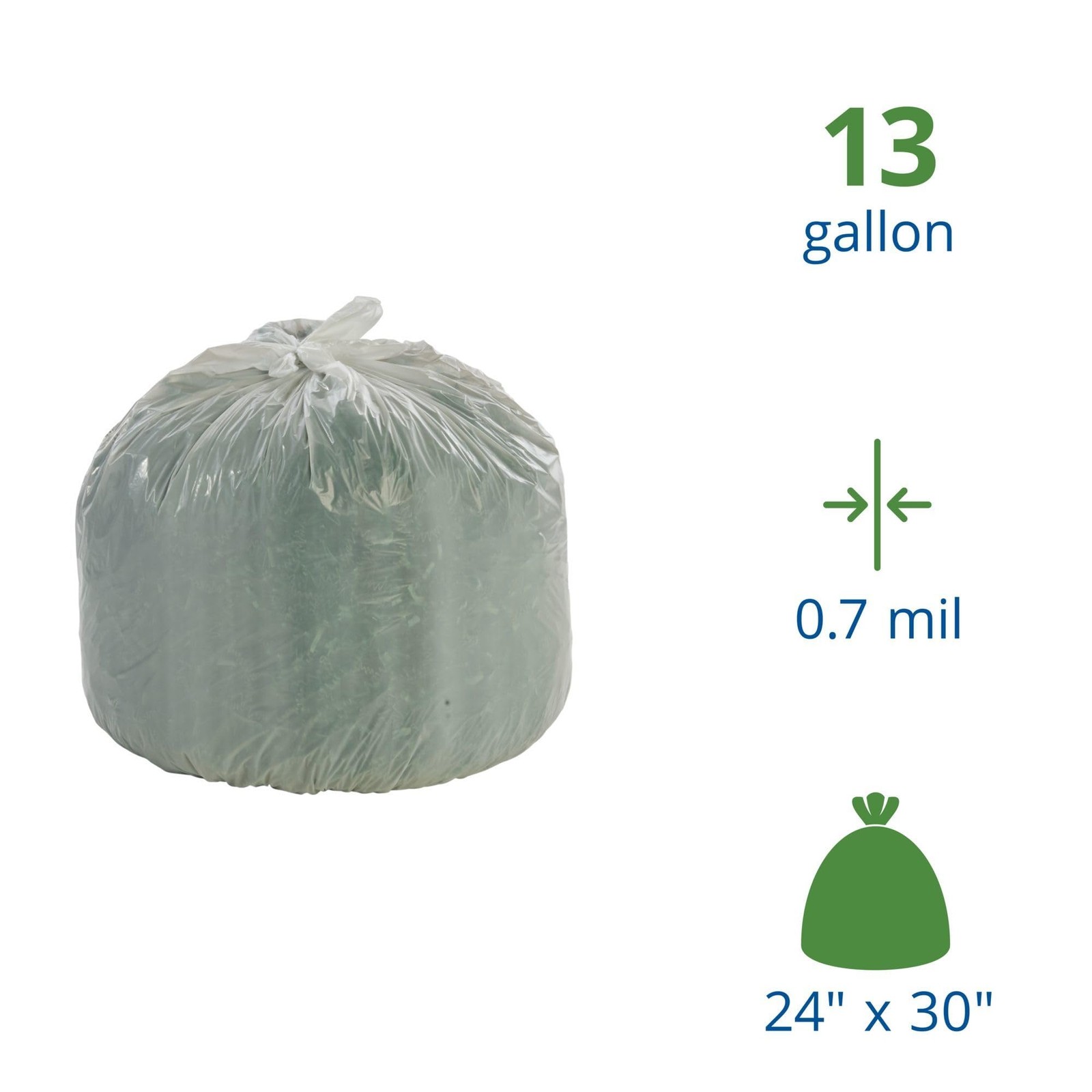 STOUT by G2430W70 Controlled Life-Cycle Plastic Bags, 24″ x 30″, 13 gal capac…