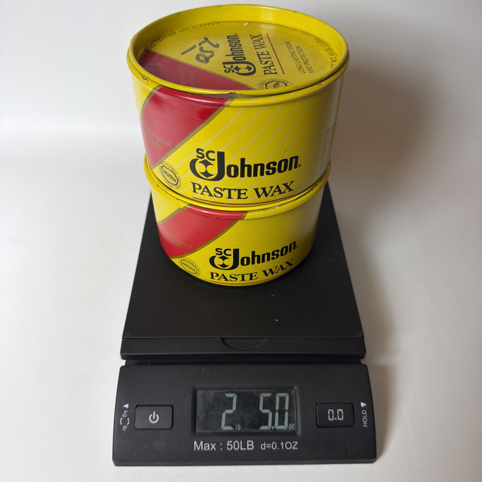 2 SC JOHNSON PASTE WAX 16 OZ 90% FULL CAN ORIGINAL FORMULA DISCONTINUED 2.5 Lbs