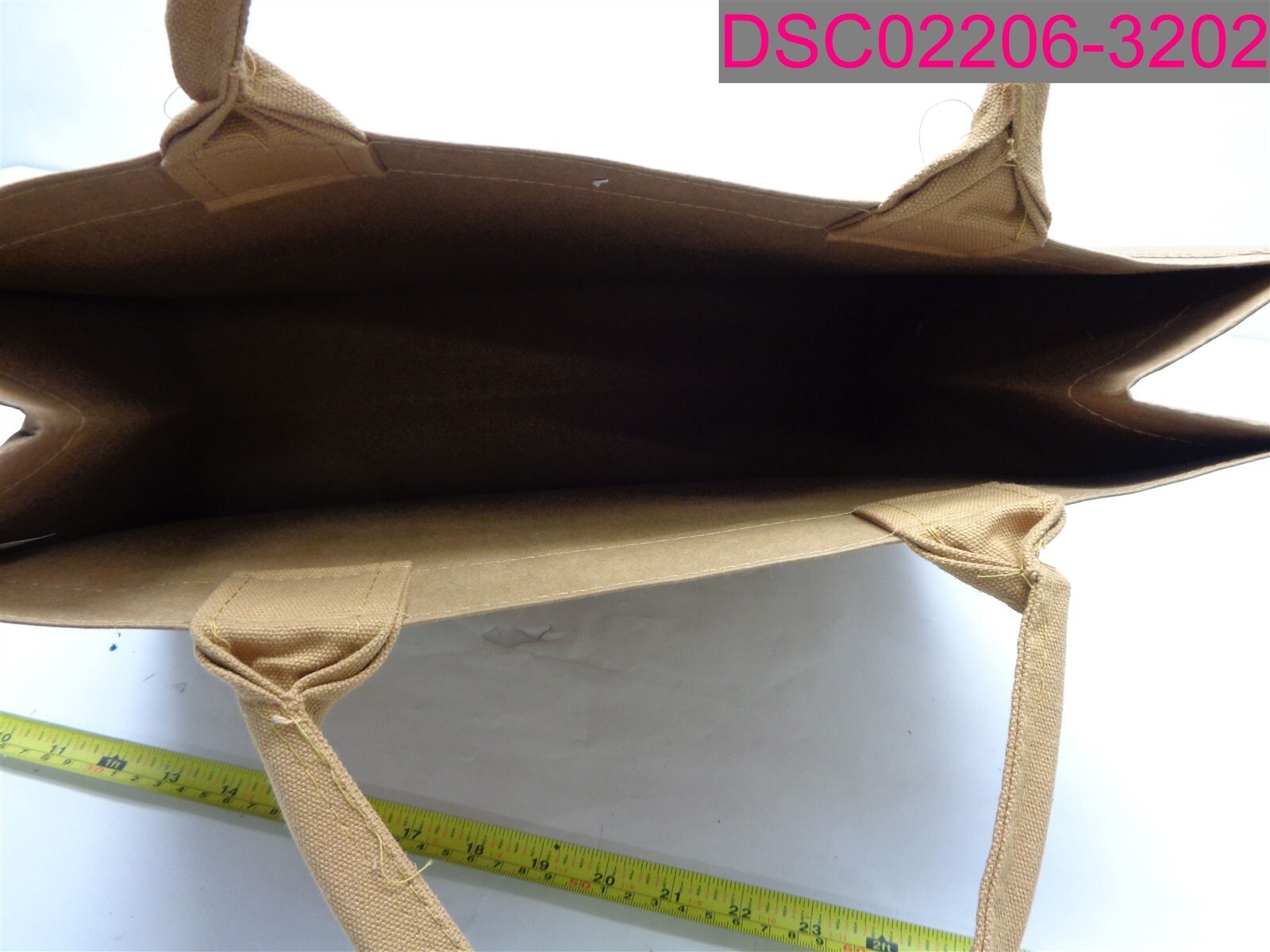 Reusable Grocery Bag, 350 GSM Heavy-Weight Natural Kraft Bag with Handles. Brown