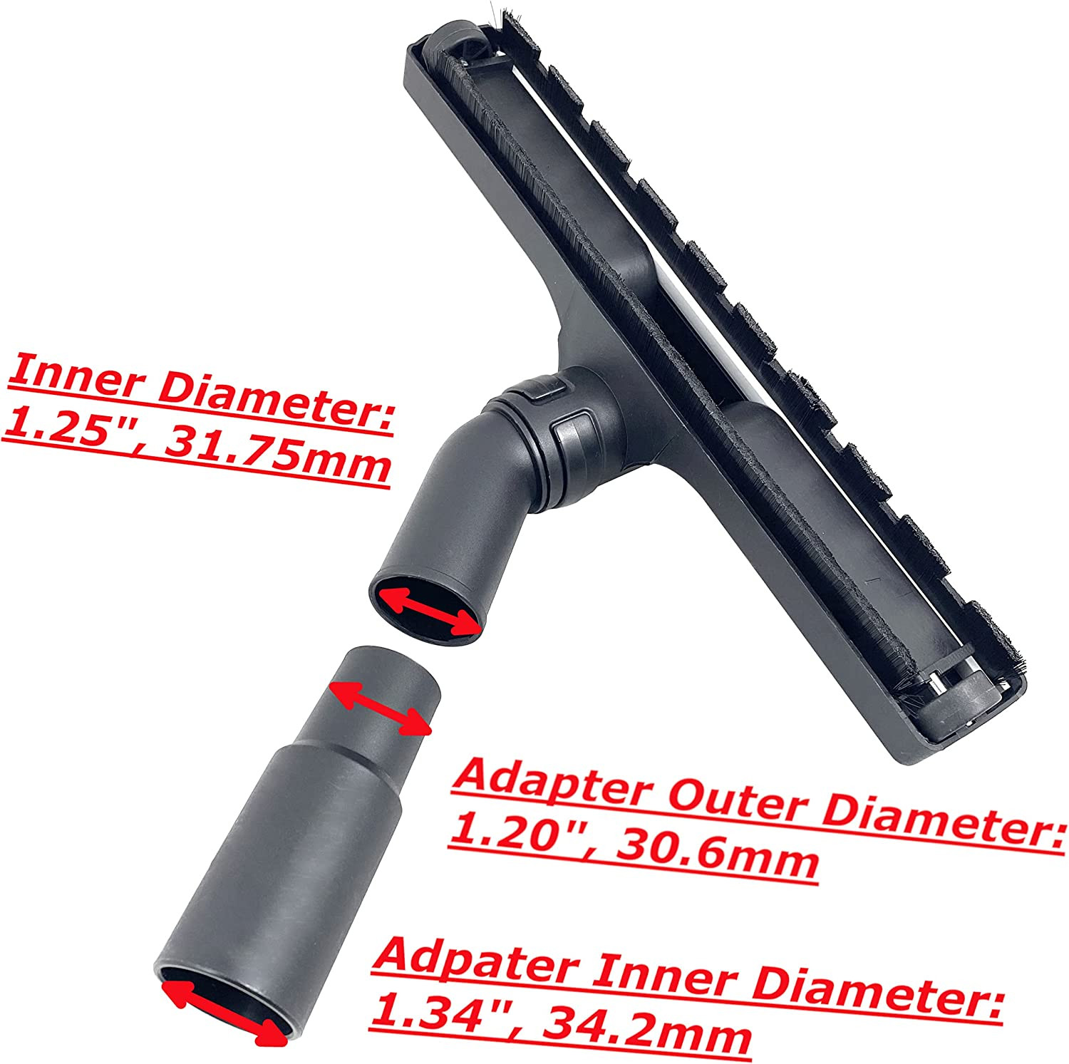 Maximalpower Replacement 12″ Vacuum Brush Head Attachment with Adapter