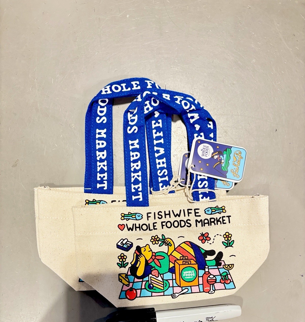 Set of 2 🚨🔥 VIRAL ALERT 🔥🚨👀 NEW Whole Foods x Fishwife Micro Tote Bag 👀