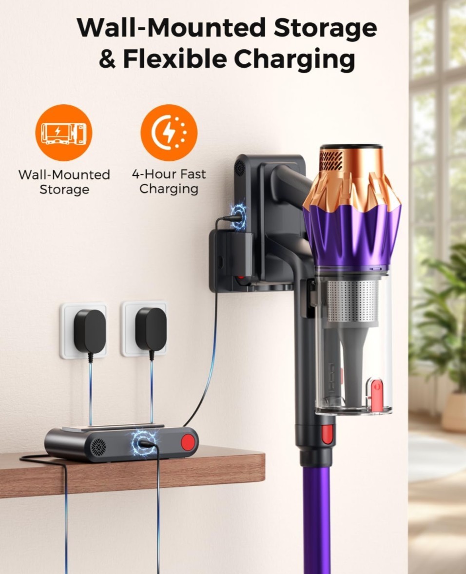 Cordless Vacuum Cleaner for Home, 600W/50KPa Powerful Suction, 60Mins…