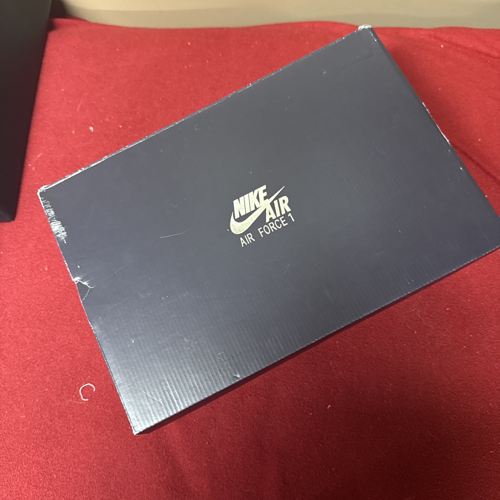 Nike Air Air Force 1 Empty Shoe Replacement Box 13.5” x9”x4.75 ”Black Silver