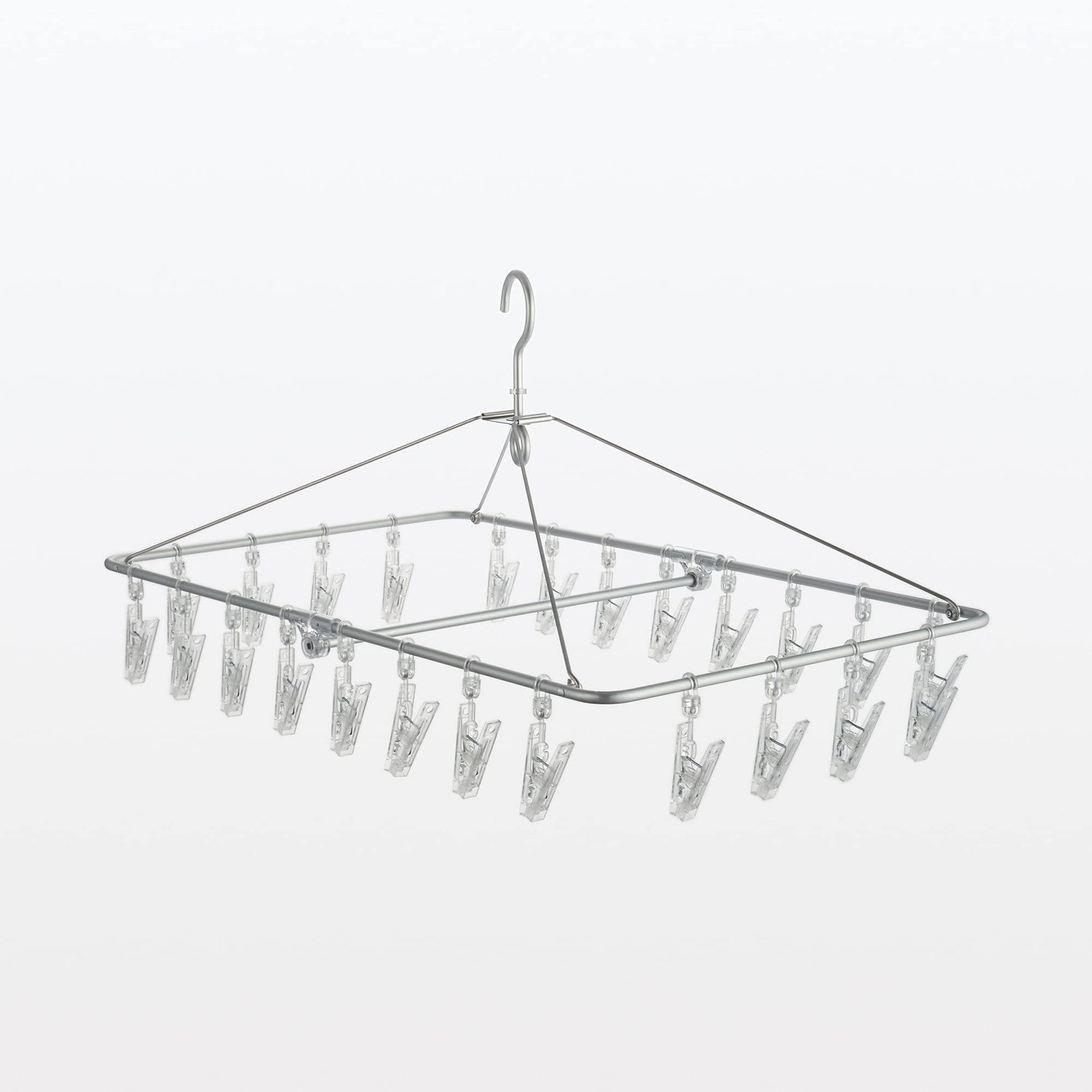 MUJI Aluminum Square Hanger Width 61 x Depth 36cm 24 Pinch 44314517 Silver