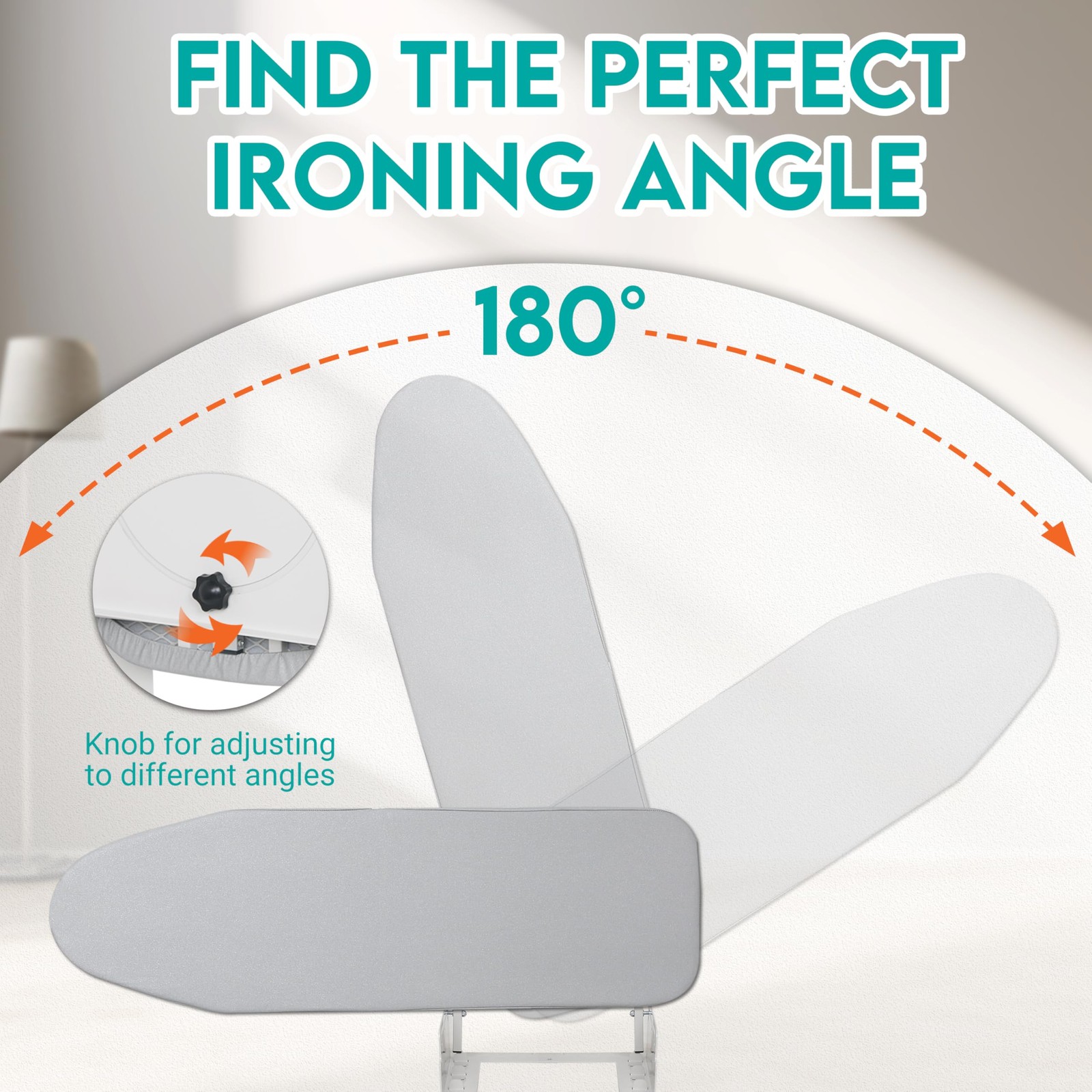 Wall Mounted Ironing Board, 180 Rotation, Space-Saving Fold Down, 36″ X 12″, Sil