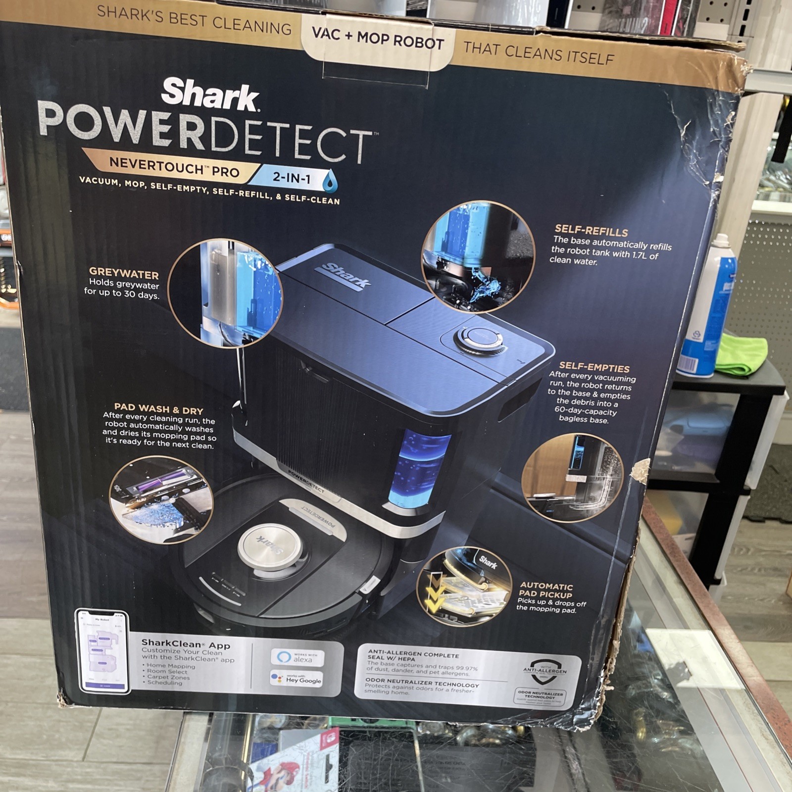 Shark PowerDetect 2-in-1 Robot Vacuum Mop NeverTouch Pro Self-Cleaning