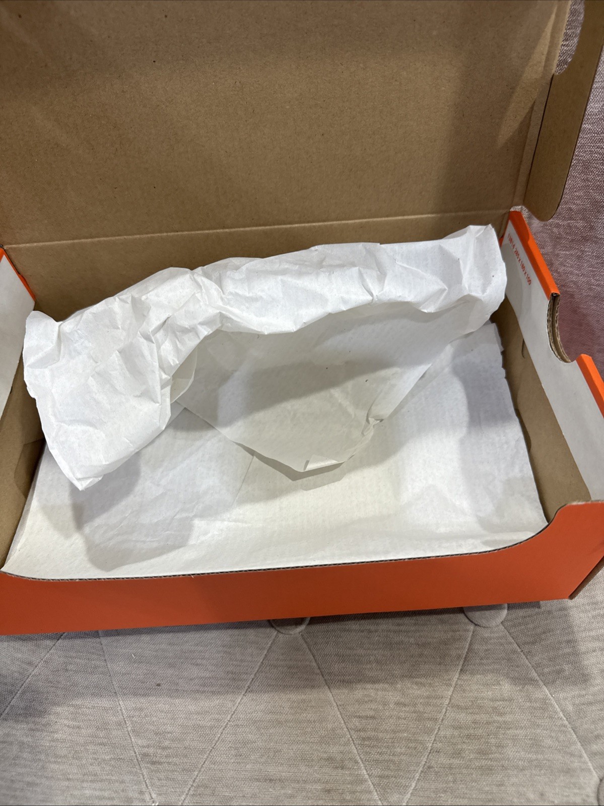 Nike Empty Shoe Replacement Box 11.5 X 7.5”x 4” Orange White Swoosh