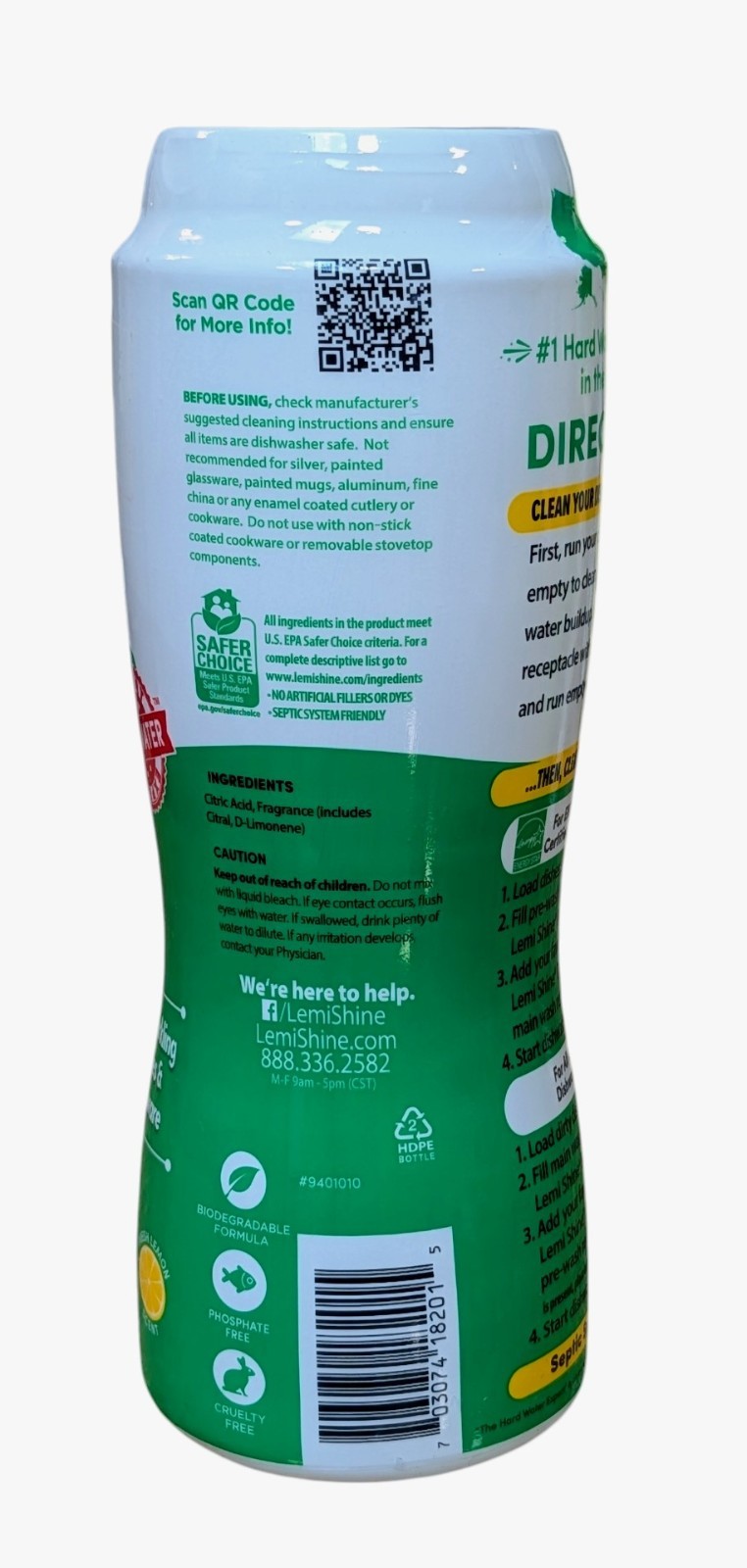 Lemi Shine Dish Detergent Booster For Sparkling Spot Free Dishes 20oz