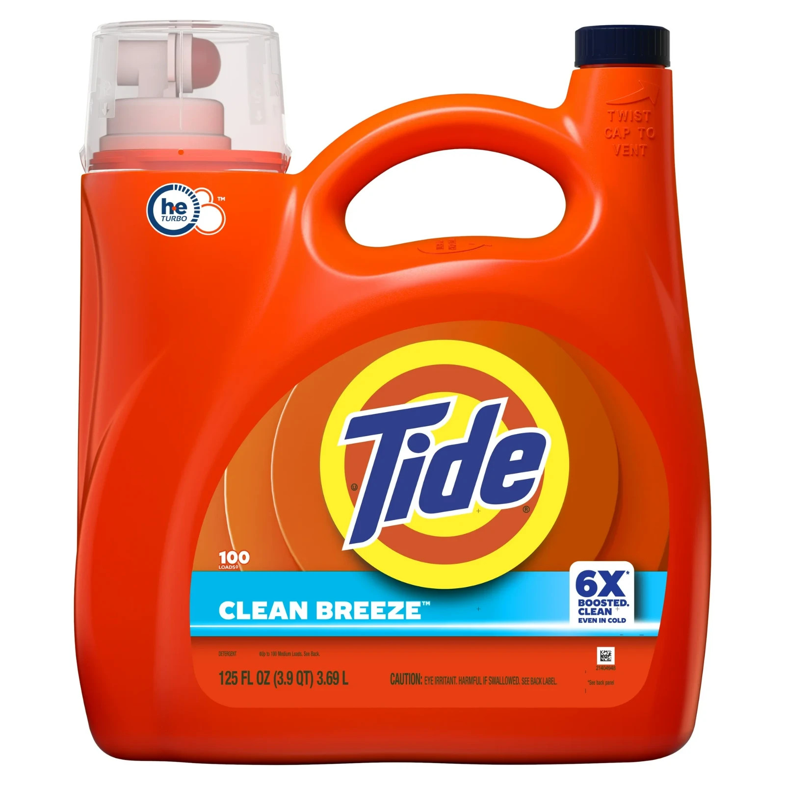 2 Packs Tide Laundry Detergent Liquid with 6X Boosted Cleaning Power, Clean Bree