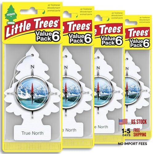Car Air Freshener | Hanging Tree Provides Long 6 Count (Pack of 4) True North