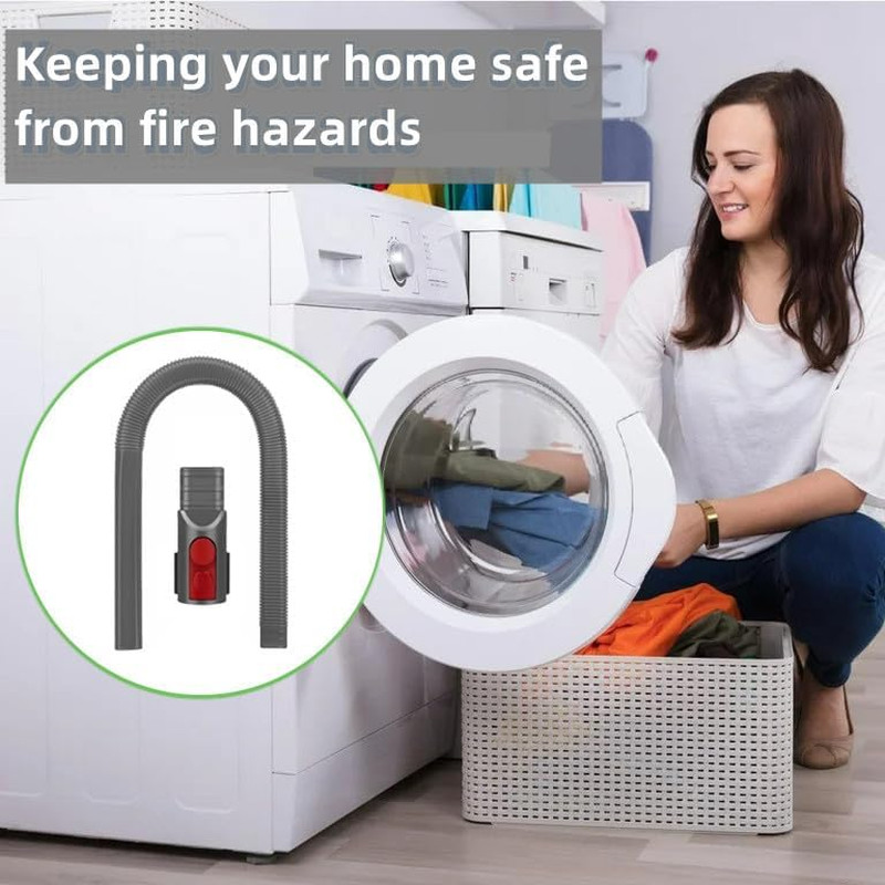 Dryer Vent Cleaning Kit Vacuum Attachment Hose Lint Cleaner Fire Prevention