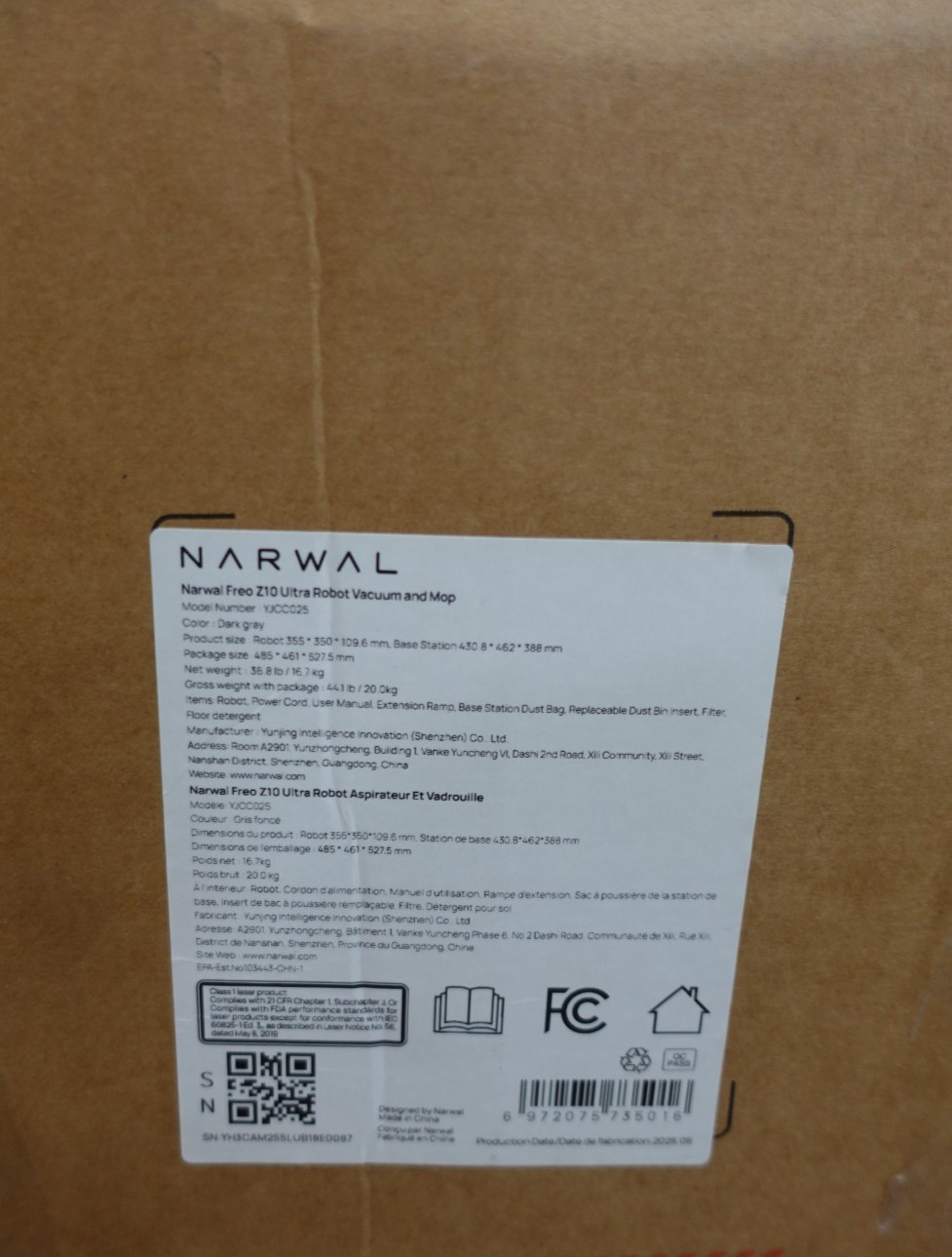Narwal Freo Z10 Ultra Robot Vacuum & Mop Combo 18000Pa Self-Emptying