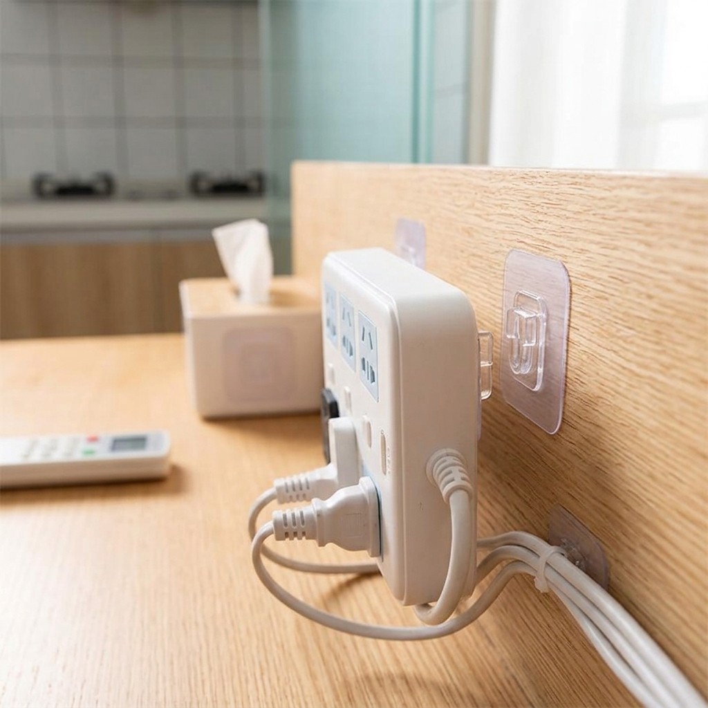 Clear Double Sided Snap Hangers 10Pairs Self-Adhesive Wall Mount Hooks