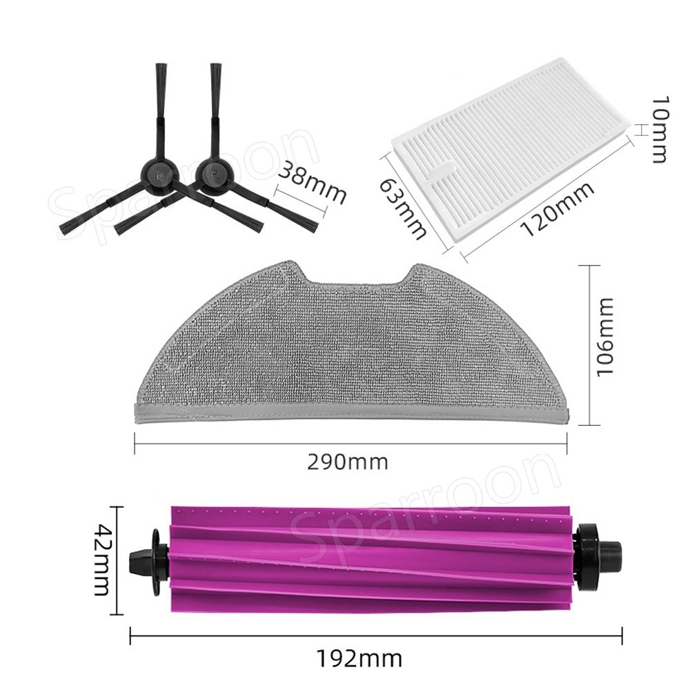 For Eureka E20 Plus Robot Vacuum Cleaner Brush Filter Replacement Cloth Mop Kit