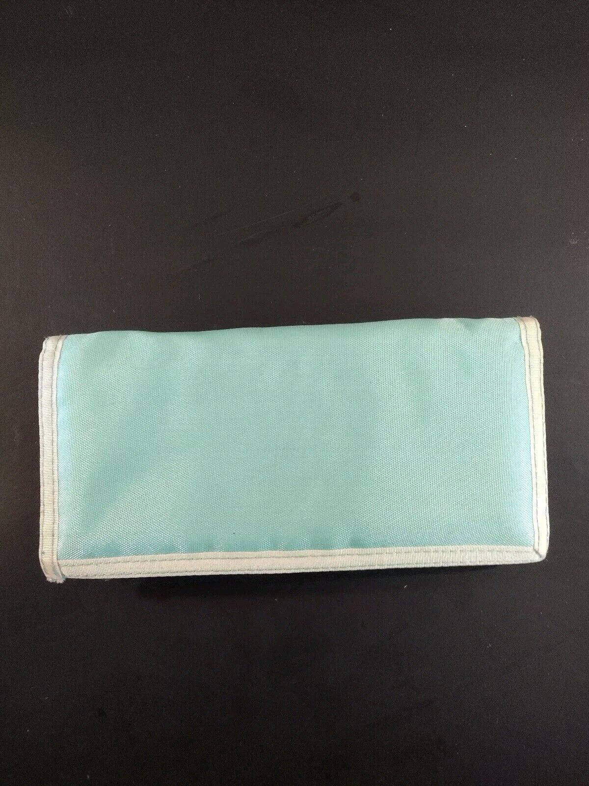 Vintage Coupon PAC Organizer Aqua Teal With Scissors 70s 80s