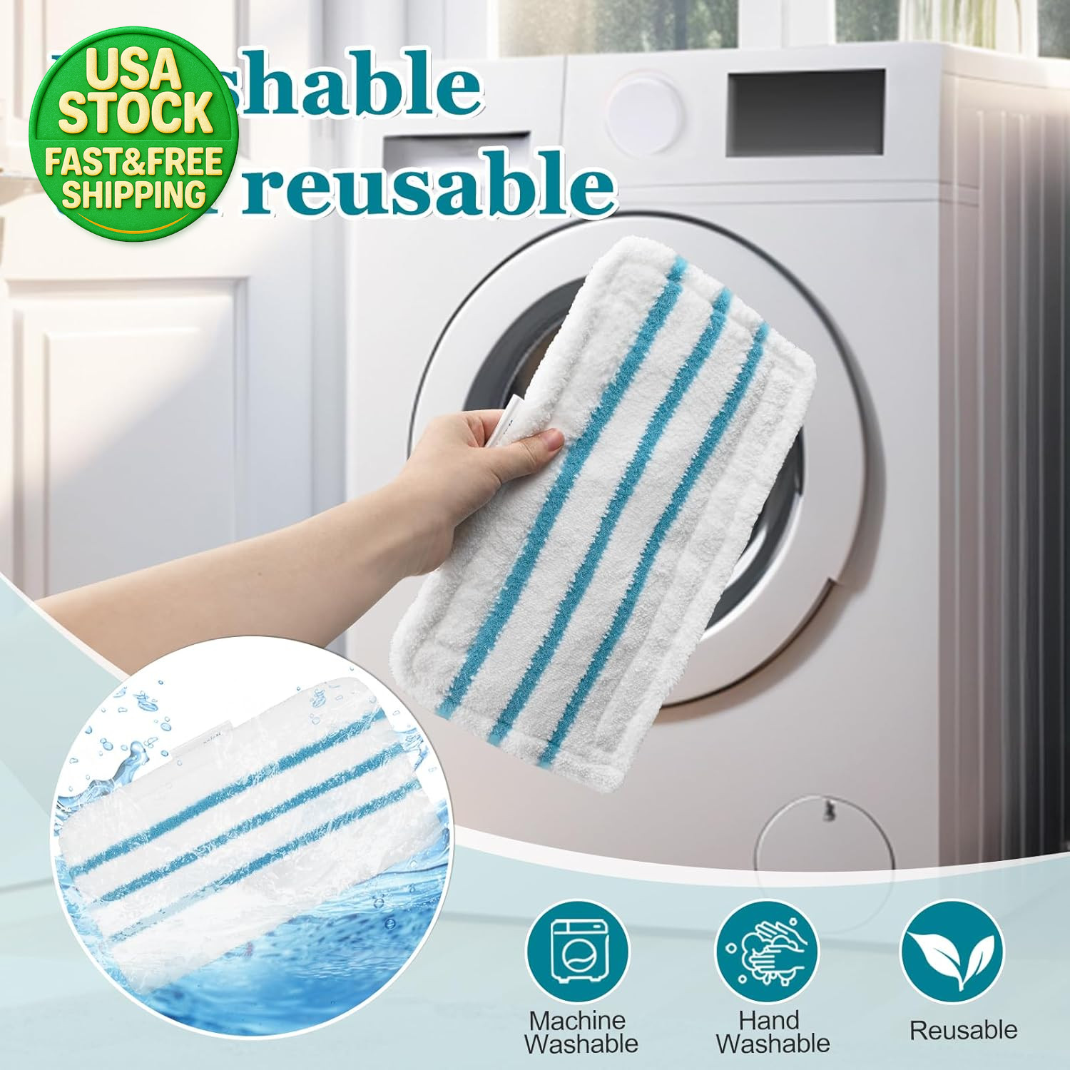 4 Pack Microfiber Steam Mop Pads for Black and Decker SM1600 SM1610 SM1620