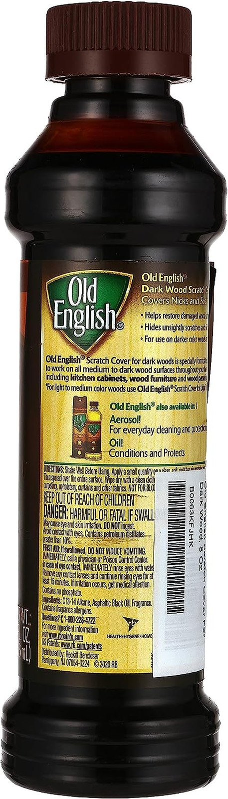 Old English 75144 Scratch Cover for Dark Woods, 8Oz Bottle, Wood Polish