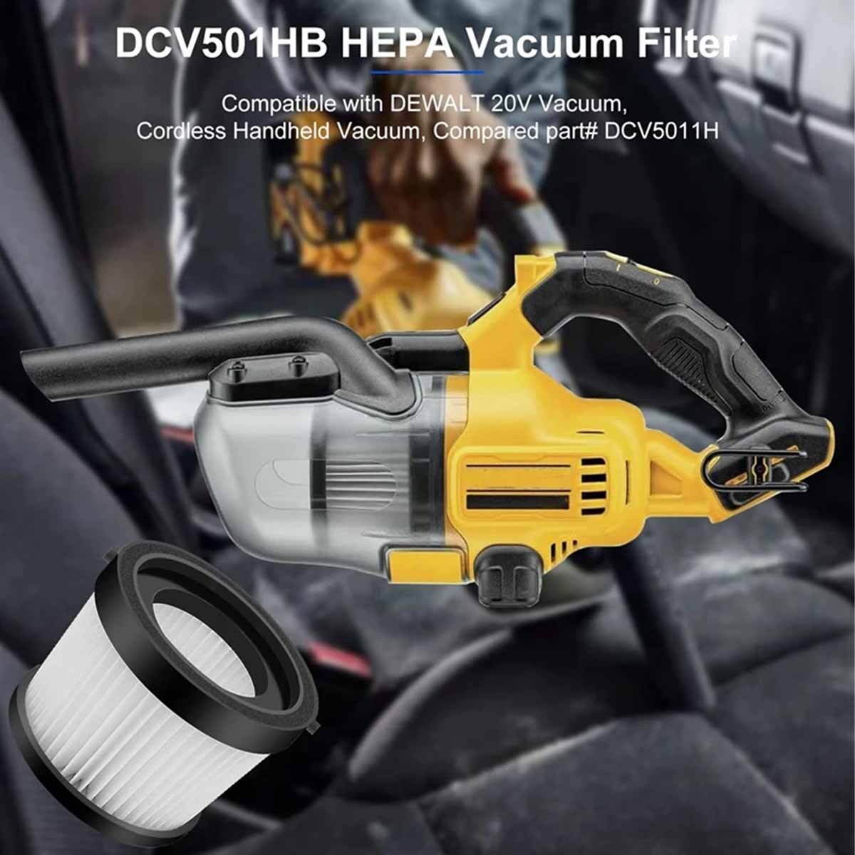 4 Packs DCV501HB DCV5011H Replacement HEPA Filter Compatible With DEWALT 20V