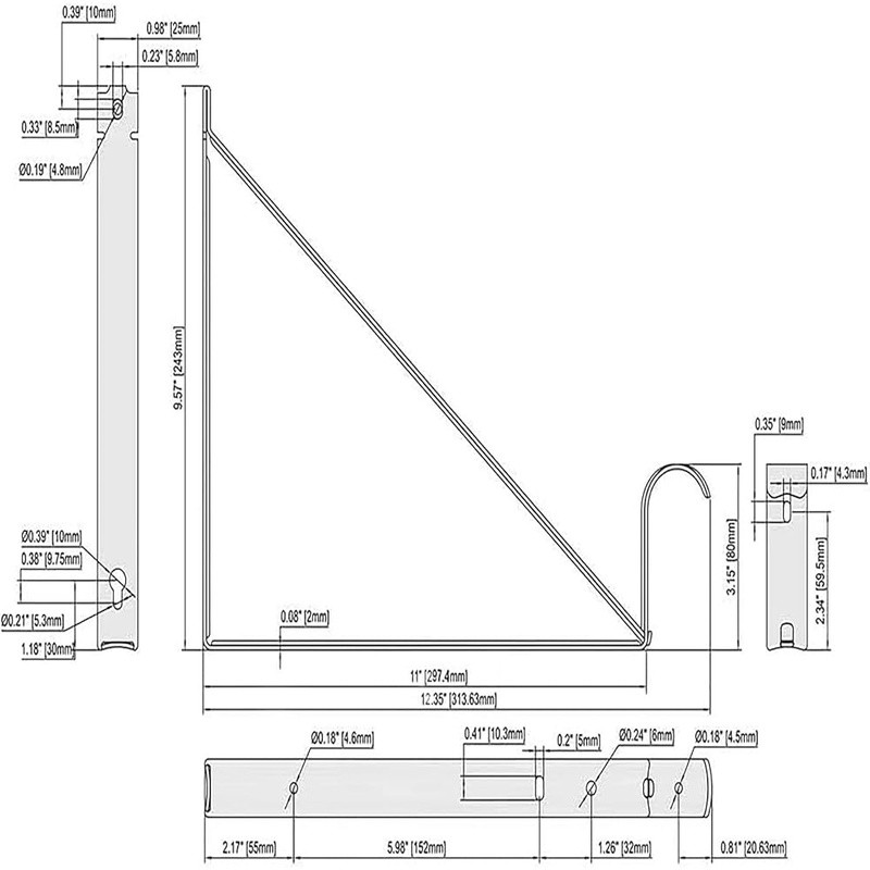 Heavy Duty Closet Shelf Rod Brackets Supports 250lbs Wall Mounted 10-Pack New