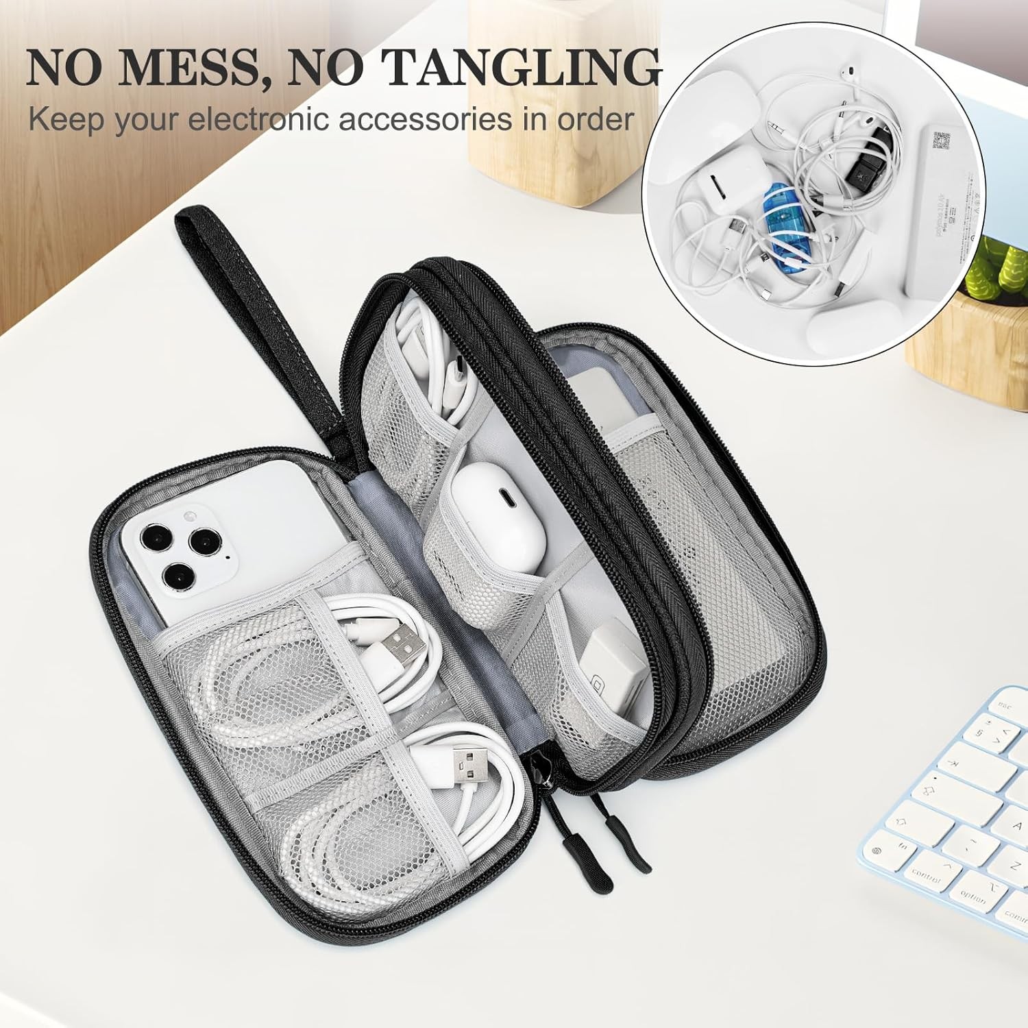 FYY Travel Cable Organizer Pouch Electronic Accessories Carry Case Portable Wate
