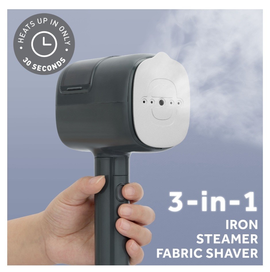 Sunbeam ReviveSystem 3 In 1 Steamer, Iron, Fabric Shaver 1000w Steam Pad Travel