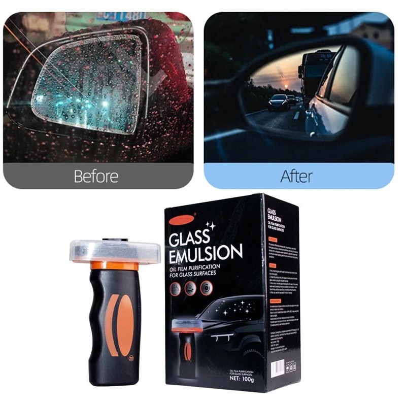 Automotive Oil Film Cleaner Car Windshield Oil Film Remover w/ Brush Head