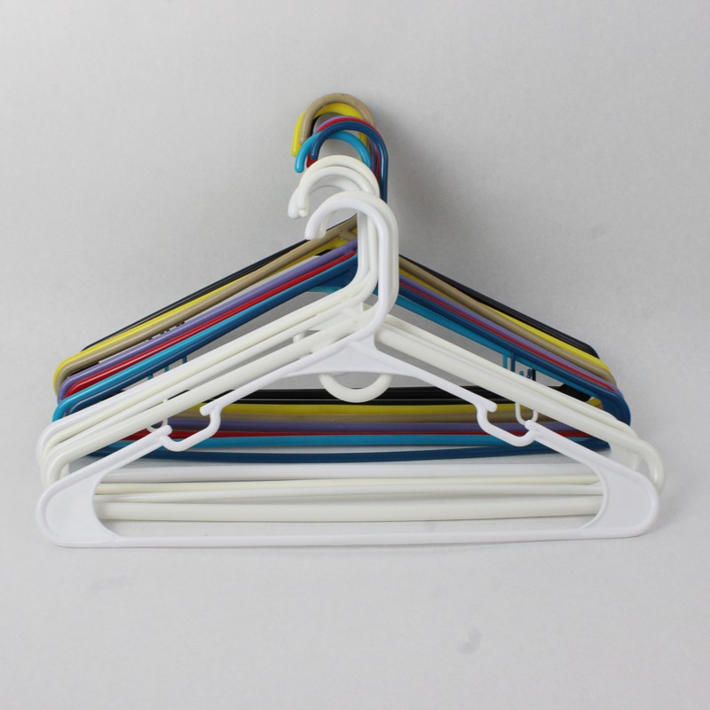 Lot of 14 Plastic Clothes Hangers Assorted Colors