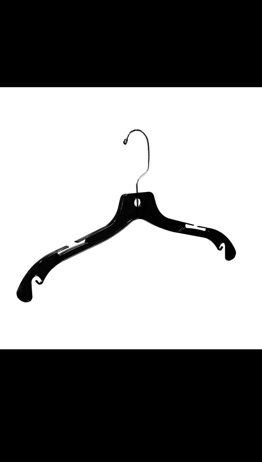 Plastic Dress Hangers 100 Black 17″ Retail Clothing Swivel Hooks Shirt Top
