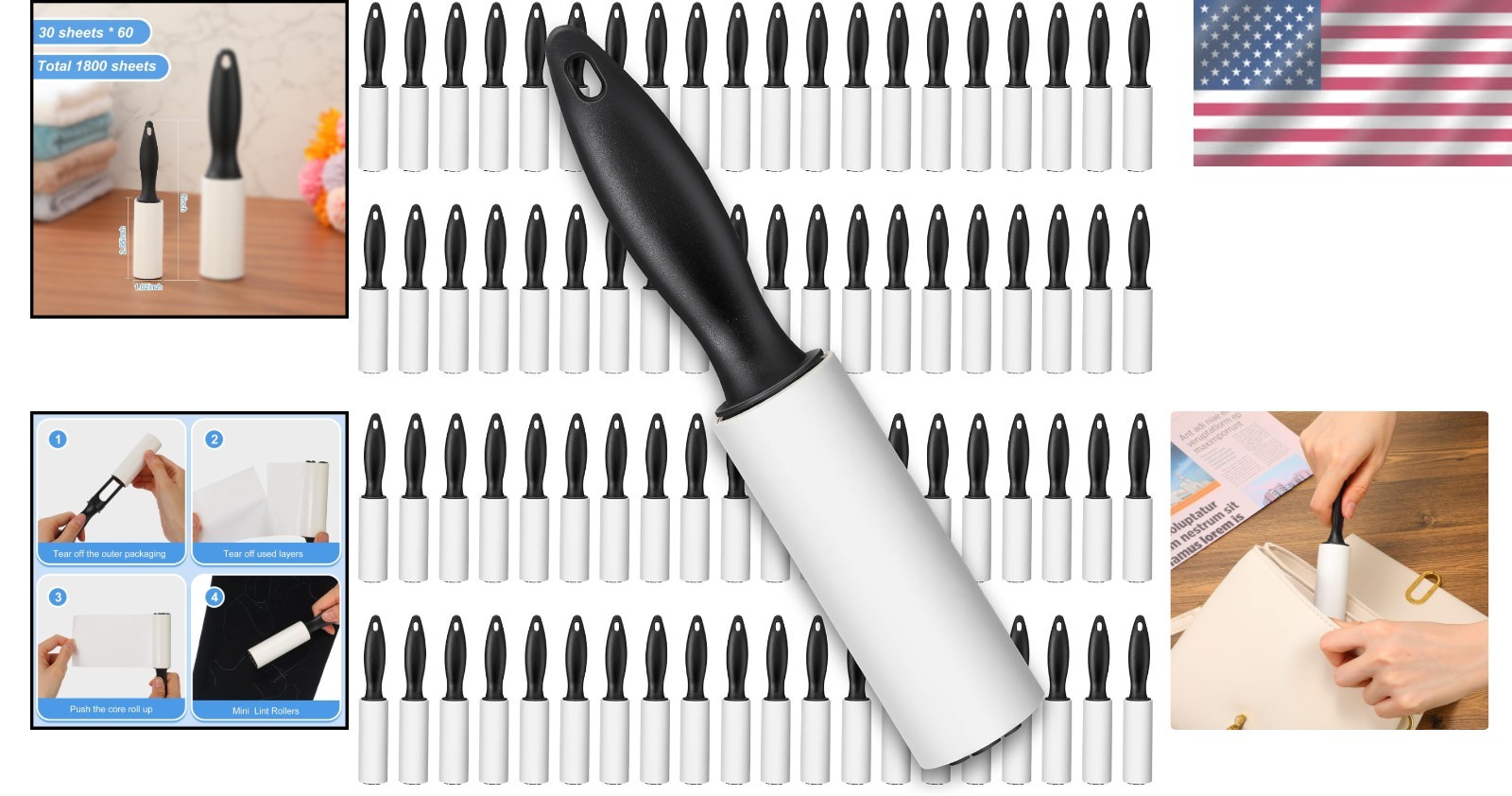 Lightweight Mini Lint Roller Bulk – 80 Stickers for Ultimate Cleanliness Anytime