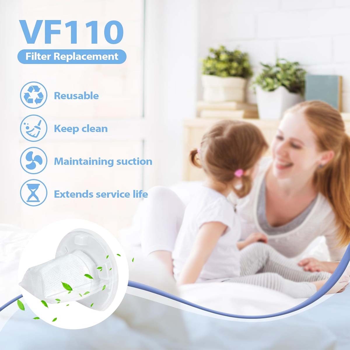 Replace Filter for Black & Decker Power Tools VF110 Vacuum CHV1410L CHV9610