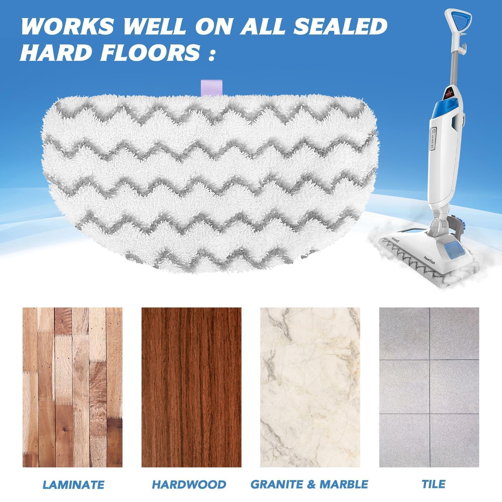 4 Pack Steam Mop Pads Bissell PowerFresh 1940 1806 1544 1440 Microfiber Set