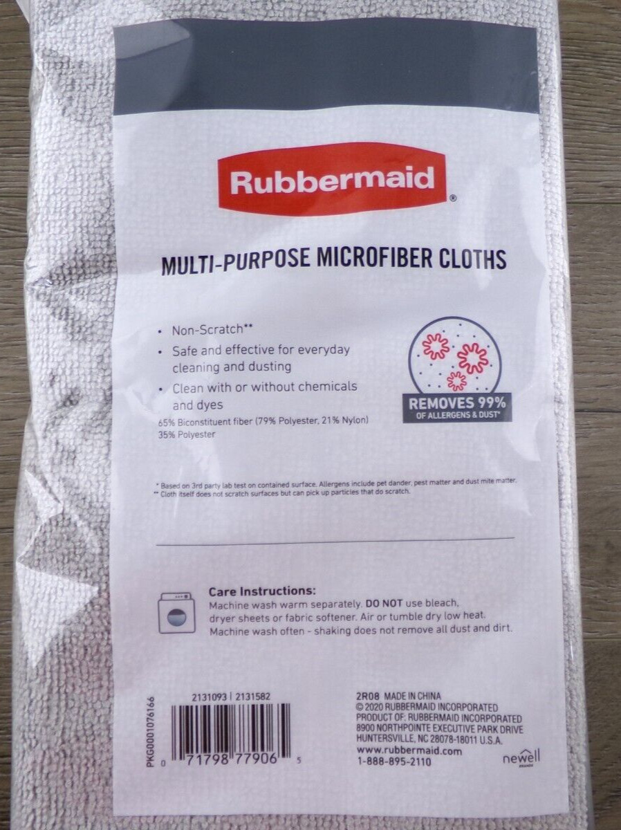 Rubbermaid Multi-Purpose Microfiber Cloths 3 Packs of 24, 14″x14″, New