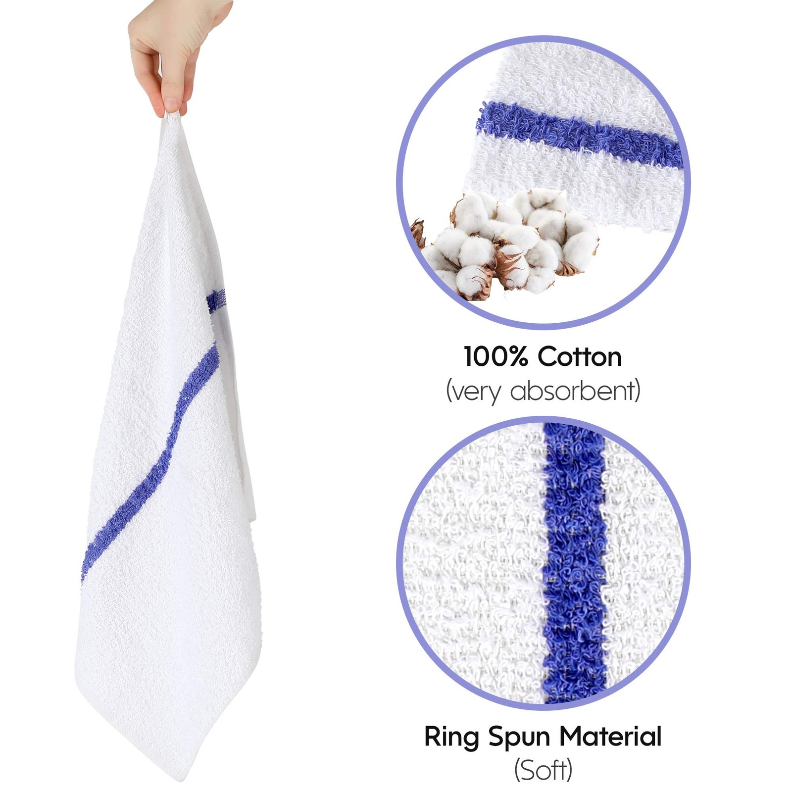 Kitchen Bar Mop Terry Towels 12 Pack – 100% Cotton – Size 14×17 – Perfect for…