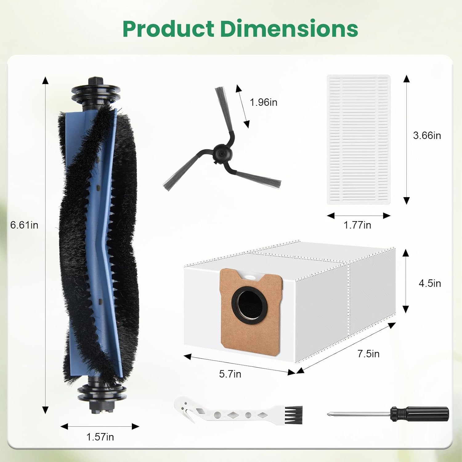 22 Pack Replacement Parts for Eufy C10 Robot Vacuum 2 Main Brushes 6 Filters 6