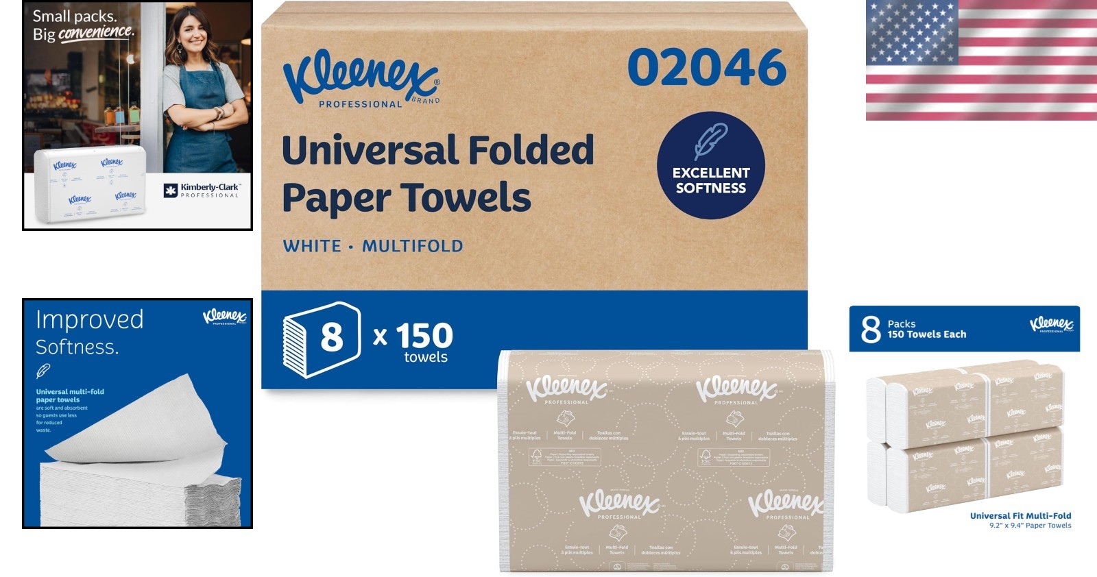 Professional Absorbent Multifold Paper Towels – 9.2″ x 9.4″, 1,200 Total Sheets