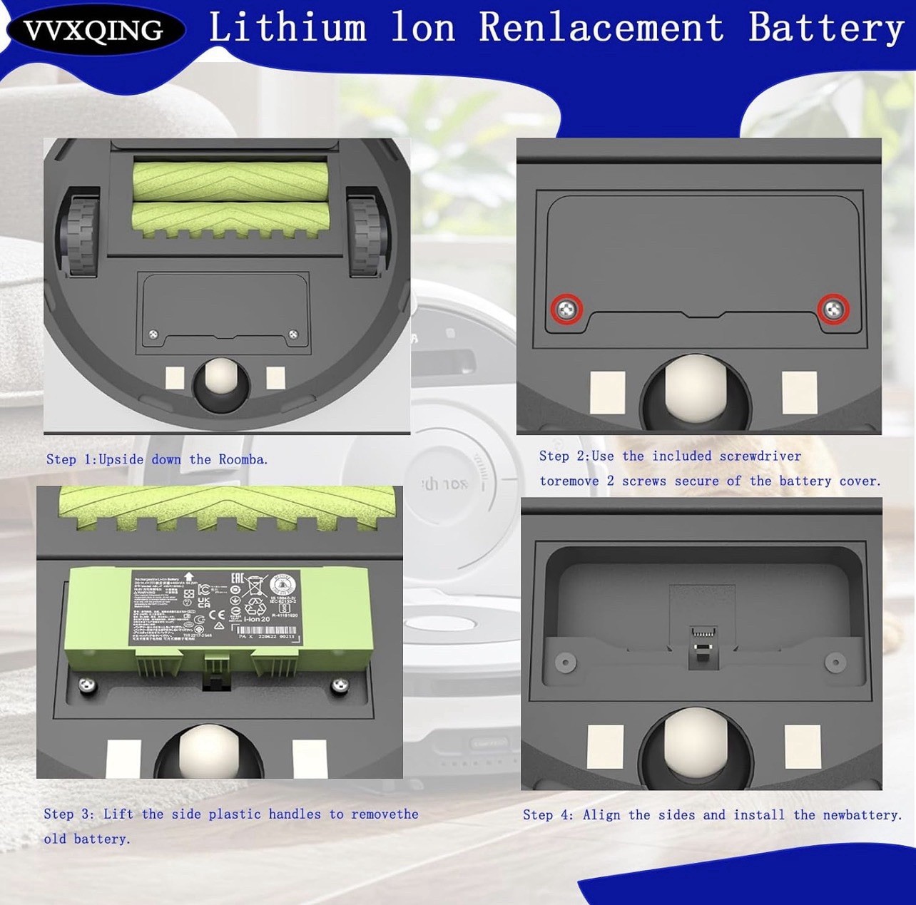 64.2Wh Genuine Battery ABL-F for iRobot Roomba i4 i5 i6 i7 i8 e5 e6 j5 j6 j7 j7+