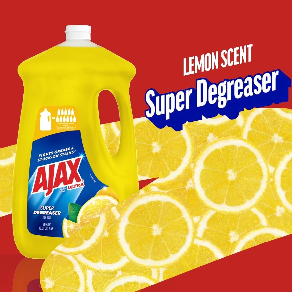 Ultra Liquid Dish Soap Lemon Scent Super Degreaser 90 fl oz Bottle